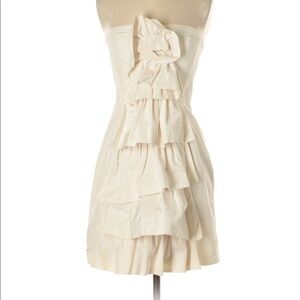 BCBGMaxazria Ruffled Sheath Mini Dress in Corozo